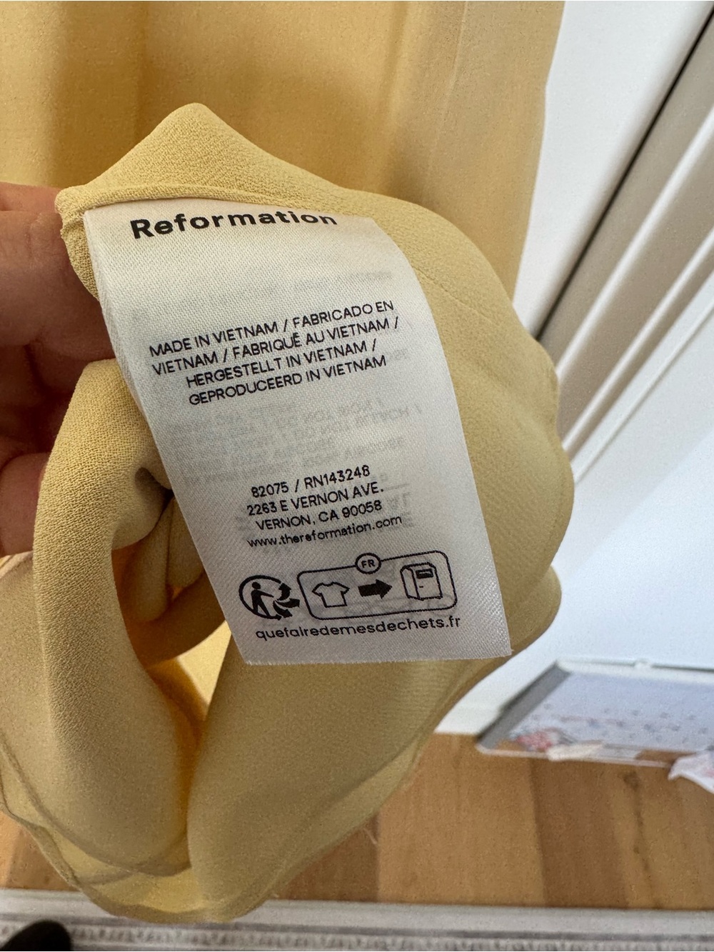 NWOT Reformation Lise Dress Yellow - Size 8 - Picture 7 of 8